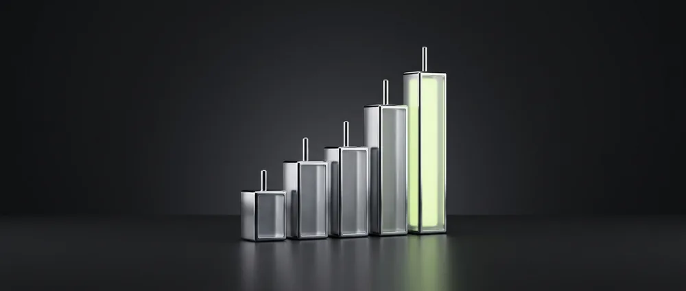 3D chrome candlestick chart